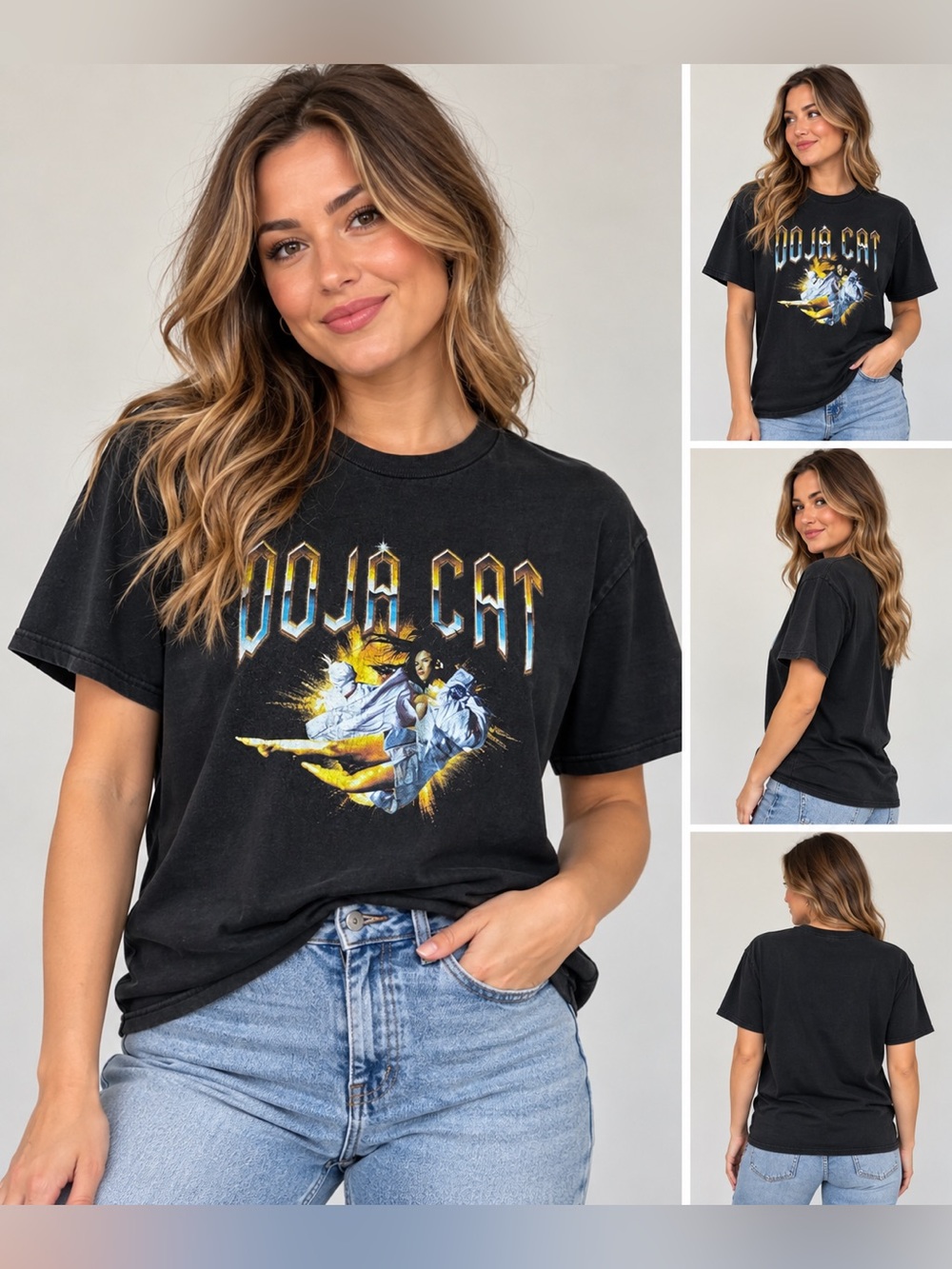 Doja Cat Black Graphic T-Shirt Concert Music Tee